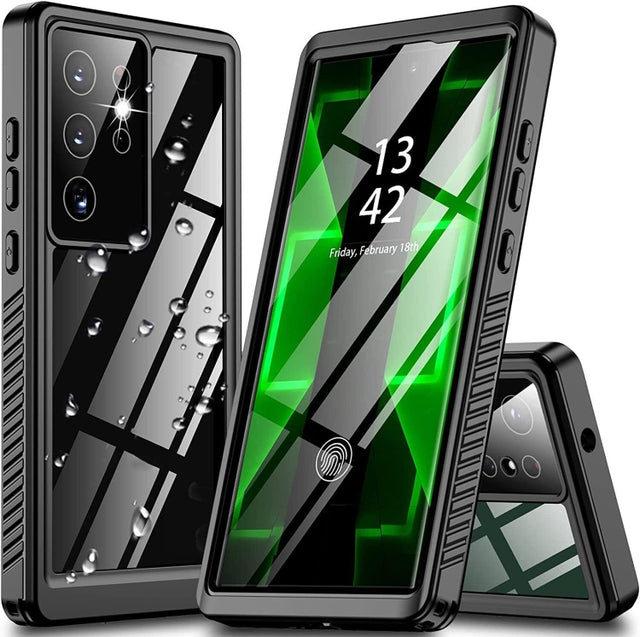 For Samsung Galaxy S23 Ultra 5G RedPepper 360 Full Body Life Water-resistant Phone Case(Black)