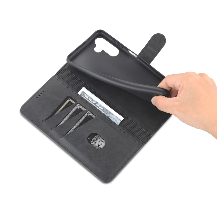 For Samsung Galaxy A14 5G AZNS Skin Feel Calf Texture Flip Leather Phone Case(Black) - free shipping - PMC TechLife - Order now!