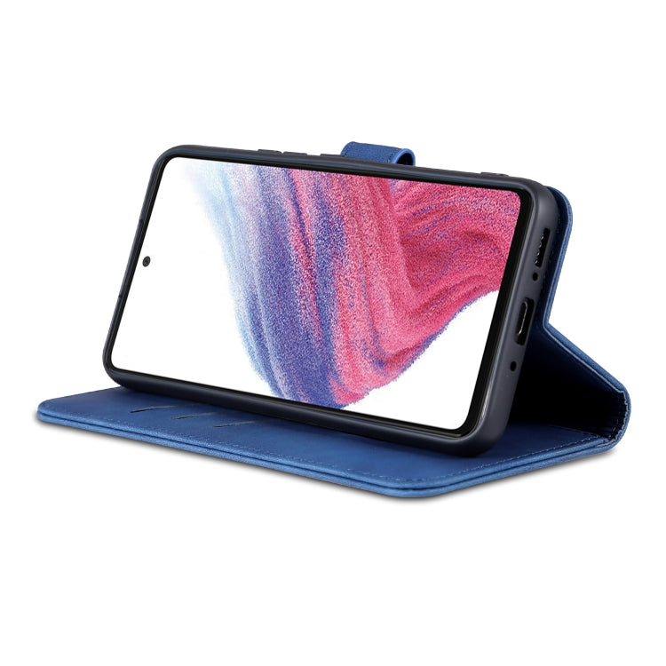 For Samsung Galaxy A34 5G AZNS Skin Feel Calf Texture Flip Leather Phone Case(Blue)
