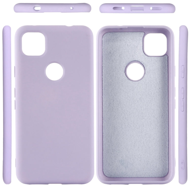 For Google Pixel 4a Pure Color Liquid Silicone Shockproof Full Coverage Case(Purple) - Google Cases by PMC TechLife | Online Shopping South Africa | PMC TechLife