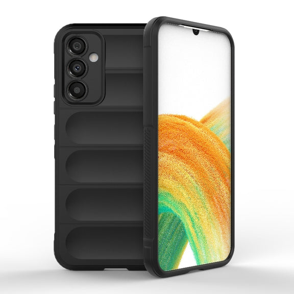 For Samsung Galaxy A34 5G Magic Shield TPU + Flannel Phone Case(Black)