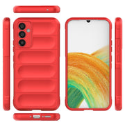 For Samsung Galaxy A34 5G Magic Shield TPU + Flannel Phone Case(Dark Grey)