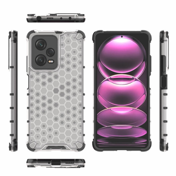For Xiaomi Poco X5 Pro Shockproof Honeycomb PC + TPU Phone Case(White)