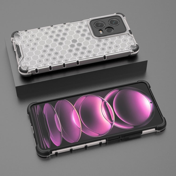 For Xiaomi Poco X5 Pro Shockproof Honeycomb PC + TPU Phone Case(White)