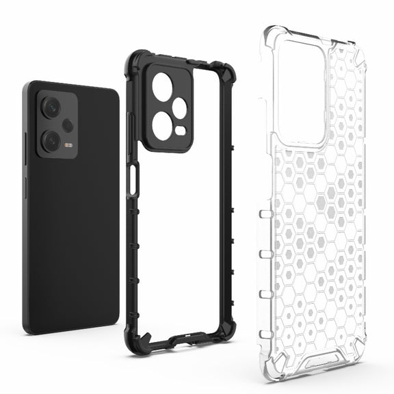 For Xiaomi Poco X5 Pro Shockproof Honeycomb PC + TPU Phone Case(White)