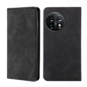 For OnePlus 11 Skin Feel Magnetic Horizontal Flip Leather Phone Case(Black)