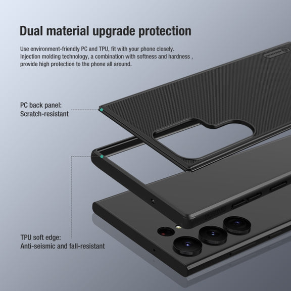 For Samsung Galaxy S23 Ultra 5G NILLKIN Super Frosted Shield Pro PC + TPU Phone Case(Black)