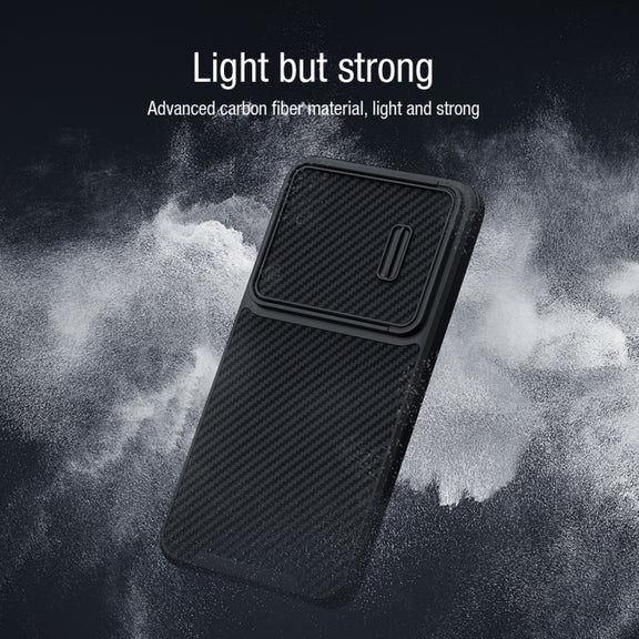 For Samsung Galaxy S23 5G NILLKIN Synthetic Fiber Camshield Phone Case(Black)