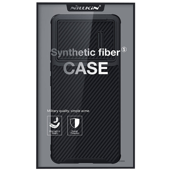 For Samsung Galaxy S23 5G NILLKIN Synthetic Fiber Camshield Phone Case(Black)