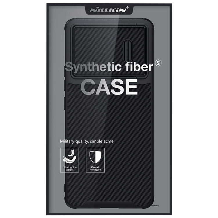 For Samsung Galaxy S23 5G NILLKIN Synthetic Fiber Camshield Phone Case(Black)