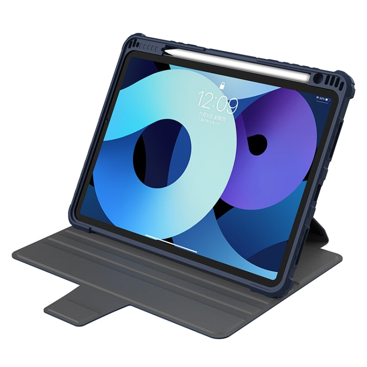 For iPad Pro 12.9 2022 NILLKIN Bumper Snapsafe Multifunctional Leather Tablet Case with Pen Slot(Blue) - free shipping - PMC Jewellery - Order now!