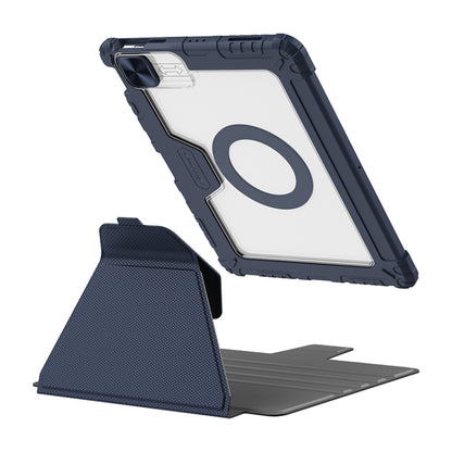 For iPad Pro 12.9 2022 NILLKIN Bumper Snapsafe Multifunctional Leather Tablet Case with Pen Slot(Blue) - free shipping - PMC Jewellery - Order now!