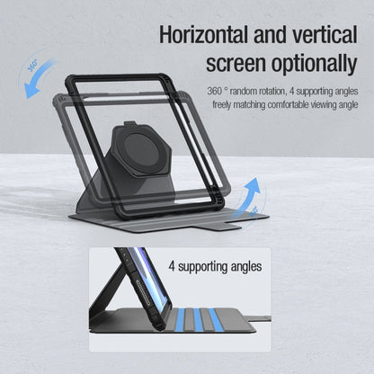 For iPad Pro 12.9 2022 NILLKIN Bumper Snapsafe Multifunctional Leather Tablet Case with Pen Slot(Blue) - free shipping - PMC Jewellery - Order now!