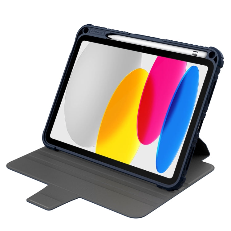 For iPad 2025 / 2022 NILLKIN Bumper Snapsafe Multifunctional Leather Tablet Case with Pen Slot(Blue) - free shipping - PMC TechLife - Order now!