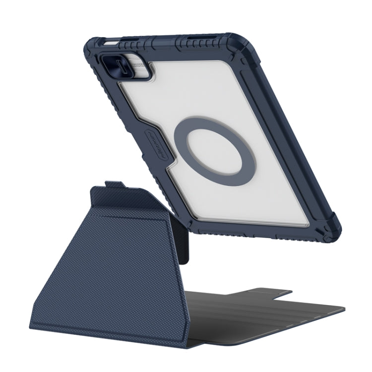 For iPad 2025 / 2022 NILLKIN Bumper Snapsafe Multifunctional Leather Tablet Case with Pen Slot(Blue) - free shipping - PMC TechLife - Order now!