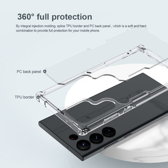 For Samsung Galaxy S23 Ultra 5G NILLKIN PC + TPU Phone Case(Transparent)