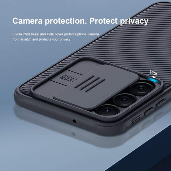 For Samsung Galaxy S23+ 5G NILLKIN Black Mirror Pro Series Camshield Phone Case(Blue)