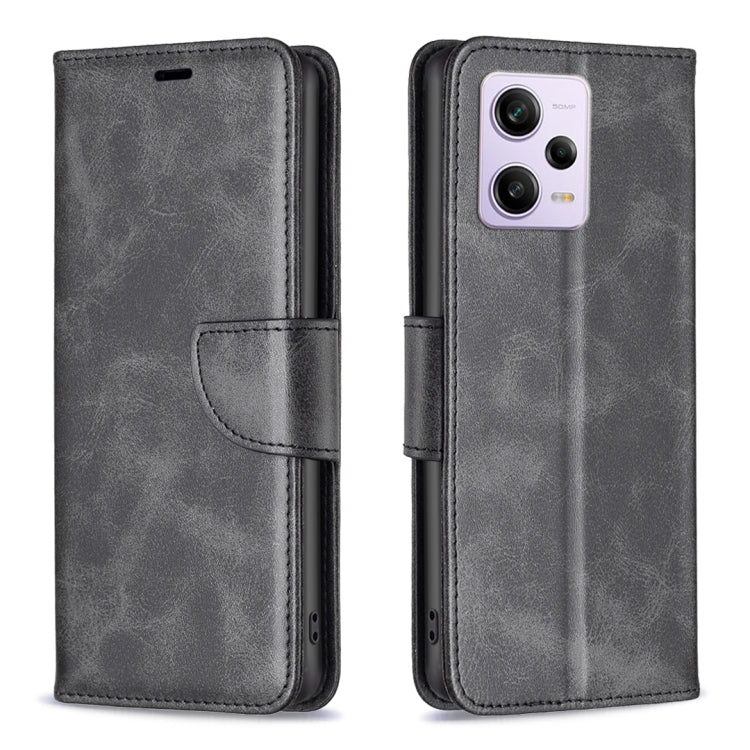 For Xiaomi Redmi Note 12 Pro 5G Global Lambskin Texture Leather Phone Case(Black) - free shipping - PMC TechLife - Order now!