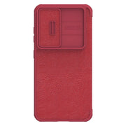 For Samsung Galaxy S23+ 5G NILLKIN QIN Series Pro Sliding Camera Cover Design Leather Phone Case(Red)