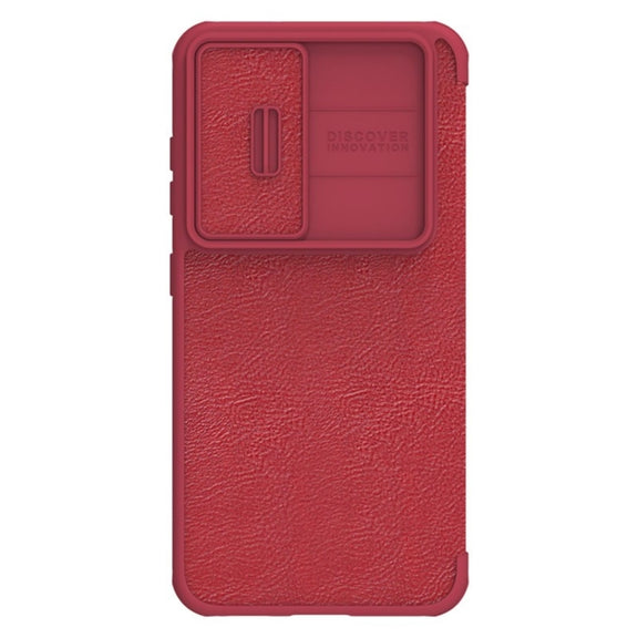 For Samsung Galaxy S23+ 5G NILLKIN QIN Series Pro Sliding Camera Cover Design Leather Phone Case(Red)
