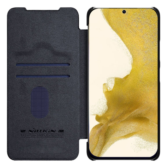 For Samsung Galaxy S23+ 5G NILLKIN QIN Series Pro Sliding Camera Cover Design Leather Phone Case(Black)