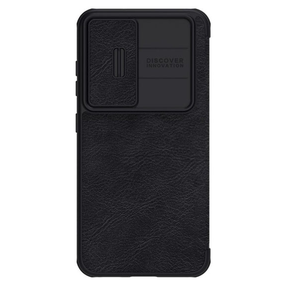 For Samsung Galaxy S23+ 5G NILLKIN QIN Series Pro Sliding Camera Cover Design Leather Phone Case(Black)