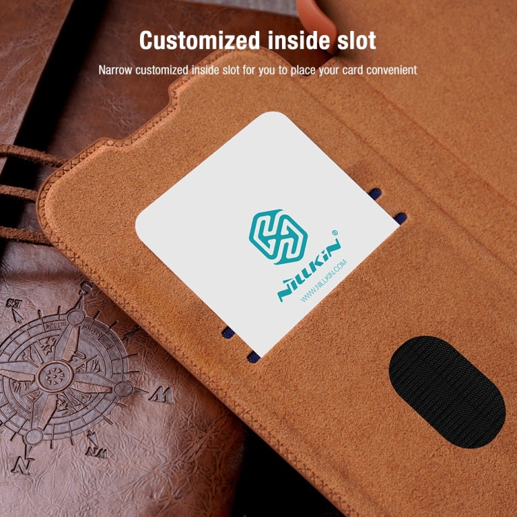 For Samsung Galaxy S23+ 5G NILLKIN QIN Series Pro Sliding Camera Cover Design Leather Phone Case(Red)
