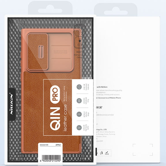 For Samsung Galaxy S23+ 5G NILLKIN QIN Series Pro Sliding Camera Cover Design Leather Phone Case(Red)