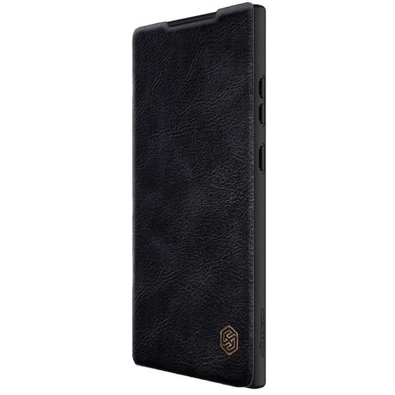 For Samsung Galaxy S23 Ultra 5G NILLKIN QIN Series Pro Sliding Camera Cover Design Leather Phone Case(Black)
