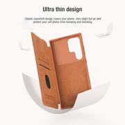 For Samsung Galaxy S23 Ultra 5G NILLKIN QIN Series Pro Sliding Camera Cover Design Leather Phone Case(Black)