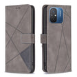 For Xiaomi Redmi 12C Magnetic Buckle Rhombus Texture Leather Phone Case(Grey) - free shipping - PMC TechLife - Order now!