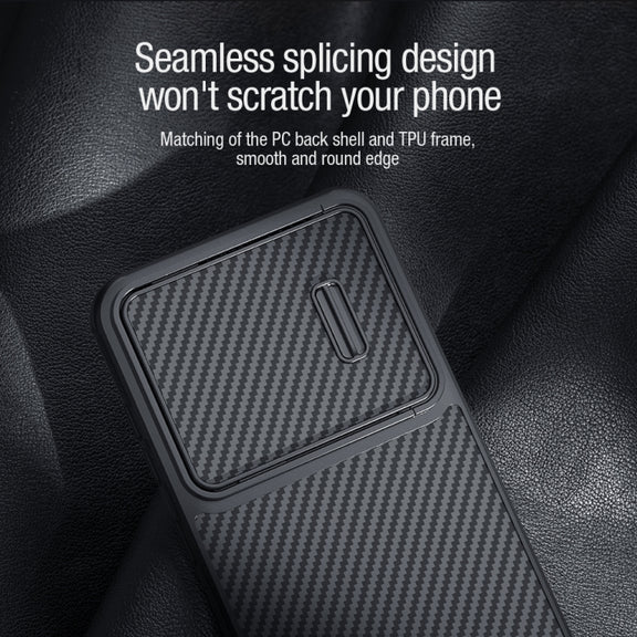 For Samsung Galaxy S23+ 5G NILLKIN Synthetic Fiber Camshield Phone Case(Black)