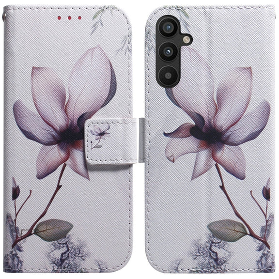 For Samsung Galaxy A54 5G Coloured Drawing Flip Leather Phone Case(Magnolia)