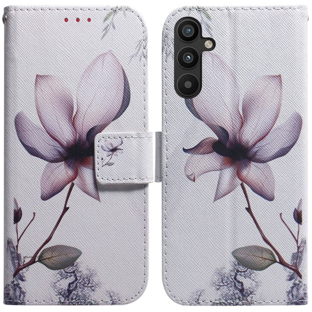 For Samsung Galaxy A54 5G Coloured Drawing Flip Leather Phone Case(Magnolia)