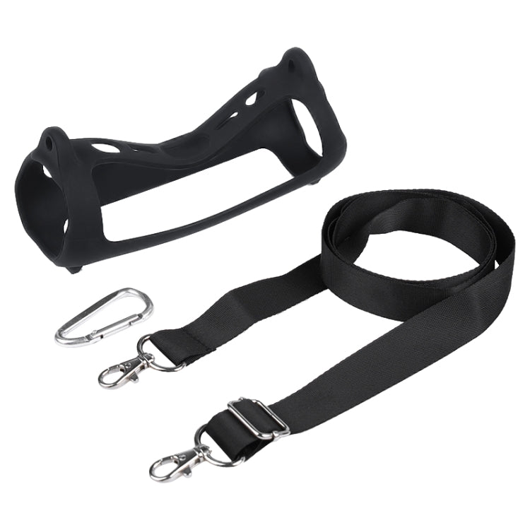 For JBL Flip 6 Bluetooth Speaker Portable Silicone Case with Shoulder Strap(Black) - Protective Case by PMC TechLife | Online Shopping South Africa | PMC TechLife