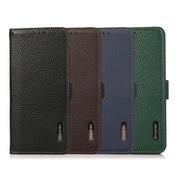 For OnePlus 11 KHAZNEH Side-Magnetic Litchi Genuine Leather RFID Phone Case(Blue)