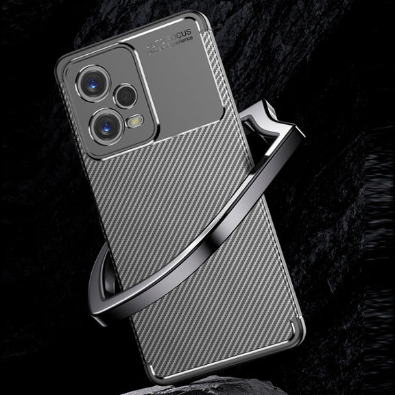 For Xiaomi Redmi Note 12 Global/Poco X5 Carbon Fiber Texture Shockproof TPU Phone Case(Black)
