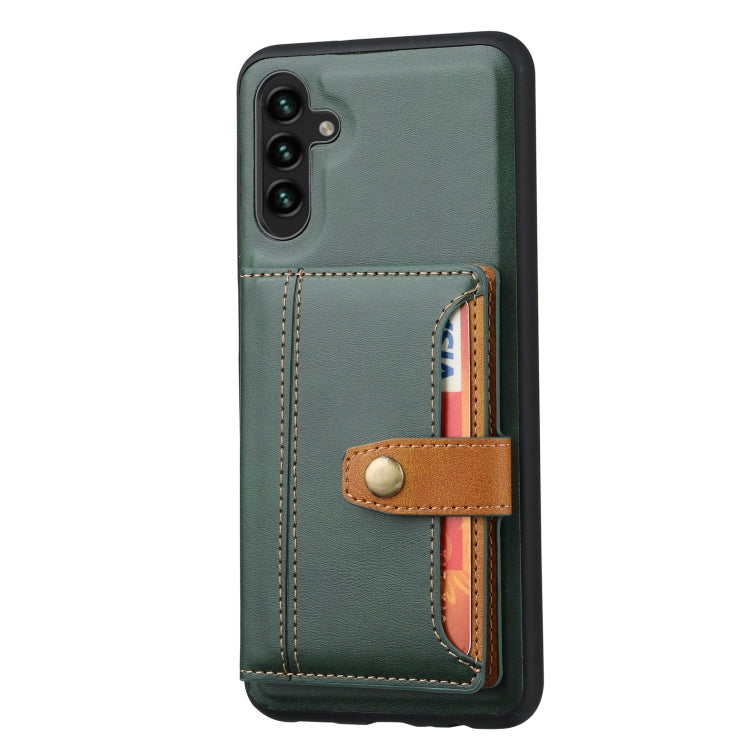 For Samsung Galaxy A54 5G Calfskin Card Slot TPU + PU Phone Case(Green)