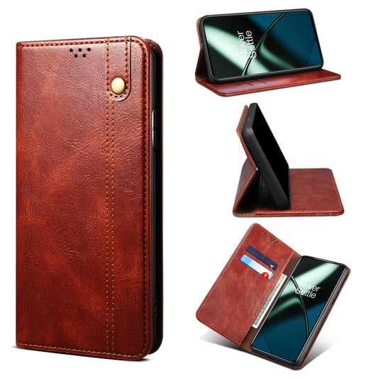 For OnePlus 11R Oil Wax Crazy Horse Texture Leather Phone Case(Brown) - free shipping - PMC Jewellery - Order now!