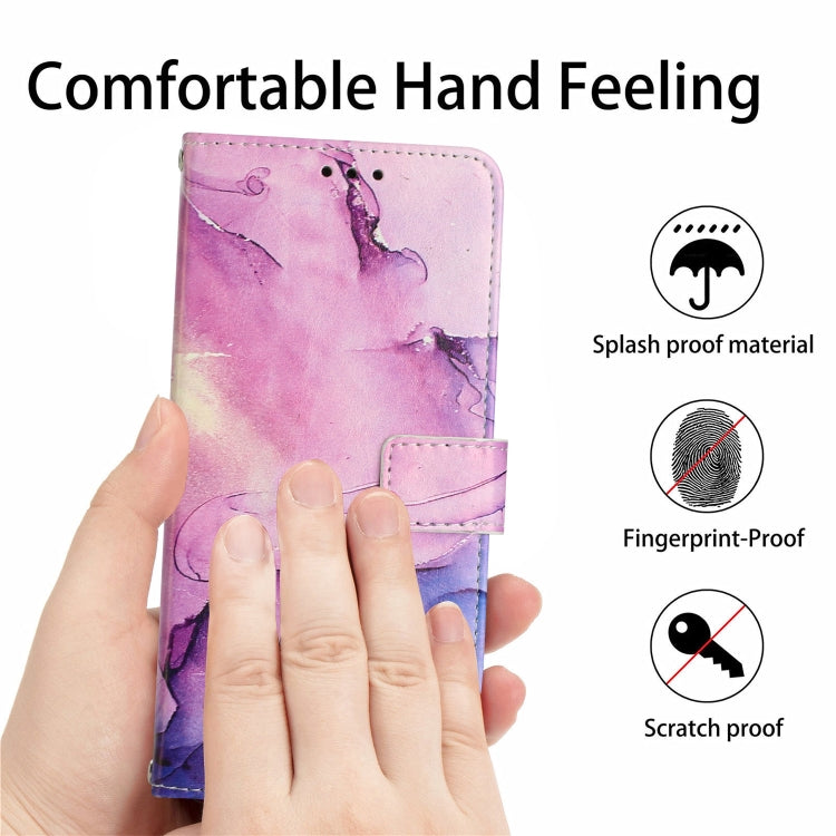 For Xiaomi 13 Crossbody Painted Marble Pattern Leather Phone Case(Purple)