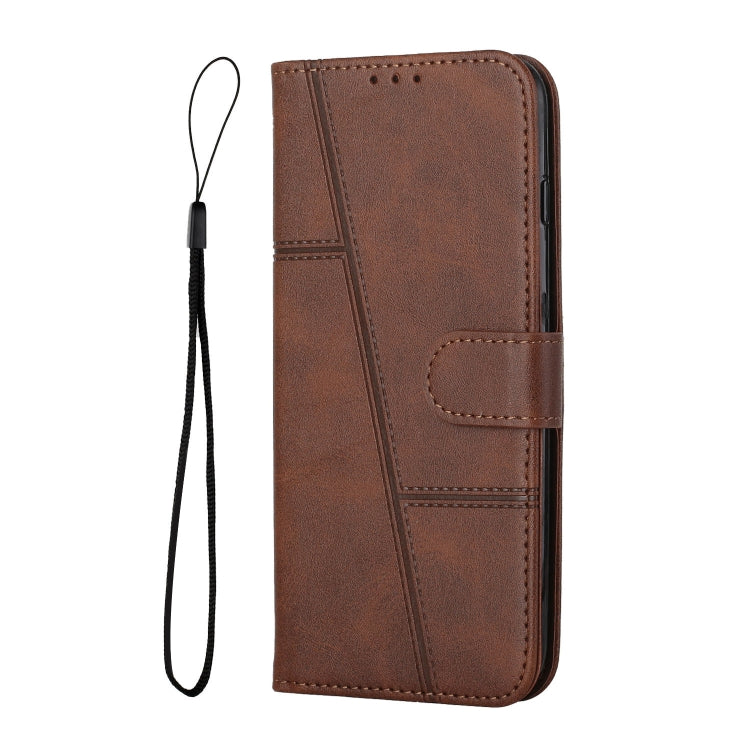 For Xiaomi Redmi Note 12 Pro Speed / Poco X5 Pro 5G Stitching Calf Texture Buckle Leather Phone Case(Brown) - free shipping - PMC TechLife - Order now!