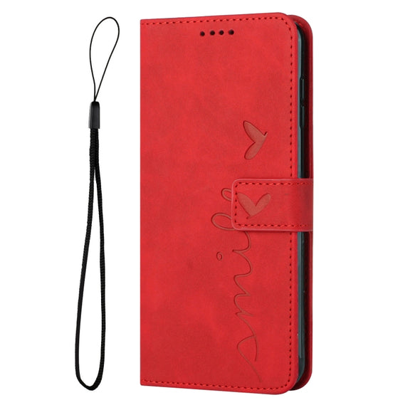For Xiaomi Redmi Note 12 Pro Speed / Poco X5 Pro 5G Skin Feel Heart Pattern Leather Phone Case(Red)