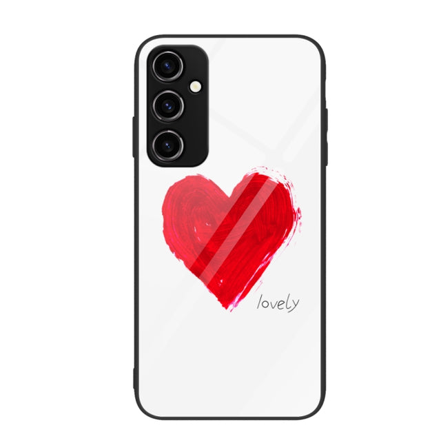 For Samsung Galaxy A34 5G Colorful Painted Glass Phone Case(Love)