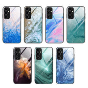 For Samsung Galaxy A54 5G Marble Pattern Glass Phone Case(Beach)