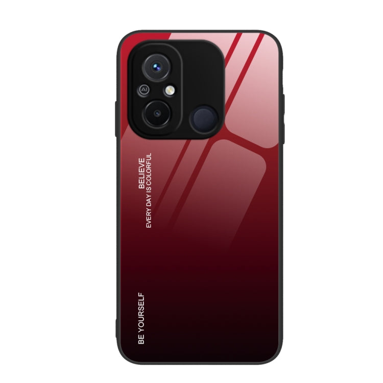For Xiaomi Redmi 12C Gradient Color Glass Phone Case(Red Black) - free shipping - PMC TechLife - Order now!