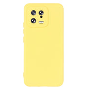 For Xiaomi 13 Pure Color Liquid Silicone Shockproof Phone Case(Yellow)