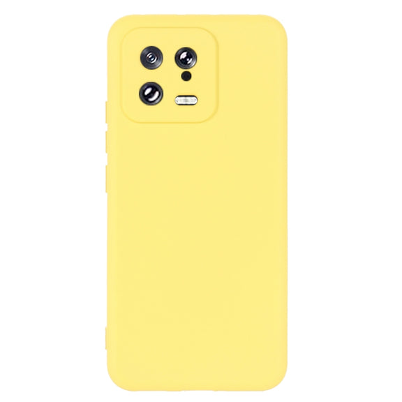 For Xiaomi 13 Pure Color Liquid Silicone Shockproof Phone Case(Yellow)