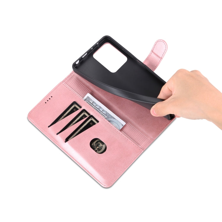 For Xiaomi Redmi Note 12 5G Global / China / Poco X5 AZNS Skin Feel Calf Texture Flip Leather Phone Case(Rose Gold) - free shipping - PMC TechLife - Order now!
