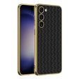 For Samsung Galaxy S23+ 5G GKK Weave Texture Electroplating PU Protective Phone Case(Black) - Galaxy S23+ 5G Cases by GKK | Online Shopping South Africa | PMC TechLife