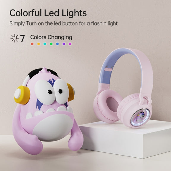 Q1 Headphones Monster Kids Over-Ear Bluetooth Earphones(Apricot)